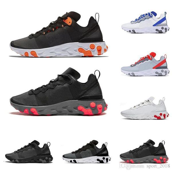 

react wholesale element 55 men women running shoes triple black metallic gold solar red total orange fashion mens trainers sports sneakers