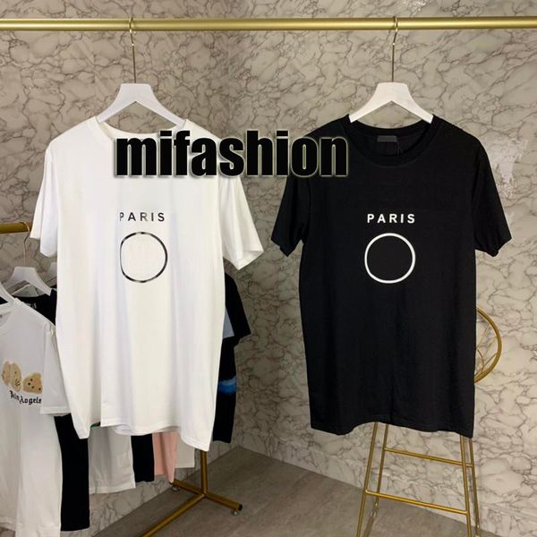 

spring summer 2019 luxury europe france paris circle short sleeve tshirt fashion men women t shirt casual cotton tee, White;black