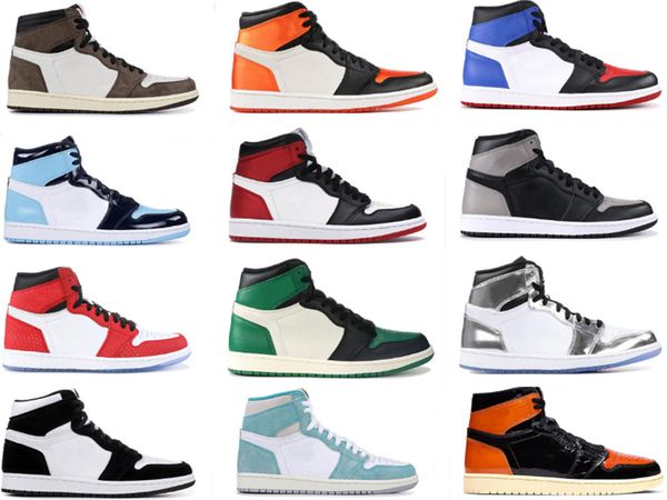 

дешевые 1 высокий og мужские женские баскетбольные туфли unc twist turbo green shattered backboard shadow satin black toe мужские женские сп