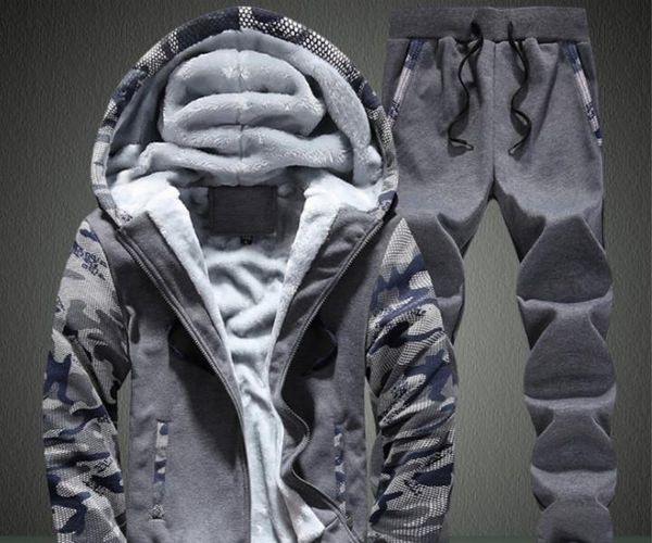 

mens designer tracksuits fashion casual two piece suits sport clothing mens luxury thick hooded active outerwear 1, Gray