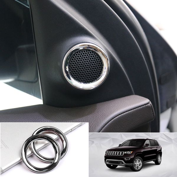 Car Styling Abs Chromed Interior Front A Pillar Stereo Audio Ring Cover Trim For Jeep Grand Cherokee 2011 2018 Exterior Car Parts Exterior Car Parts