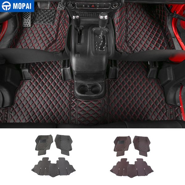 

mopai floor mats for wrangler jk 2007-2017 leather car carpets foot mats pads for jk wrangler accessories