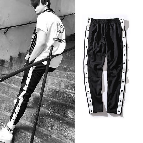 

2017 long pants casual sweatpants men urban clothing hip hop streetwear cotton pants man elastic waist fashion black, Blue