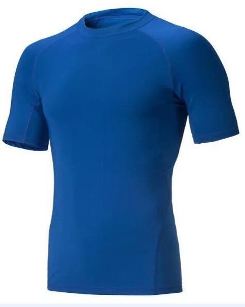 

2019 men's tight clothes running short-sleeved quick-drying t-shirt 350, Black;blue