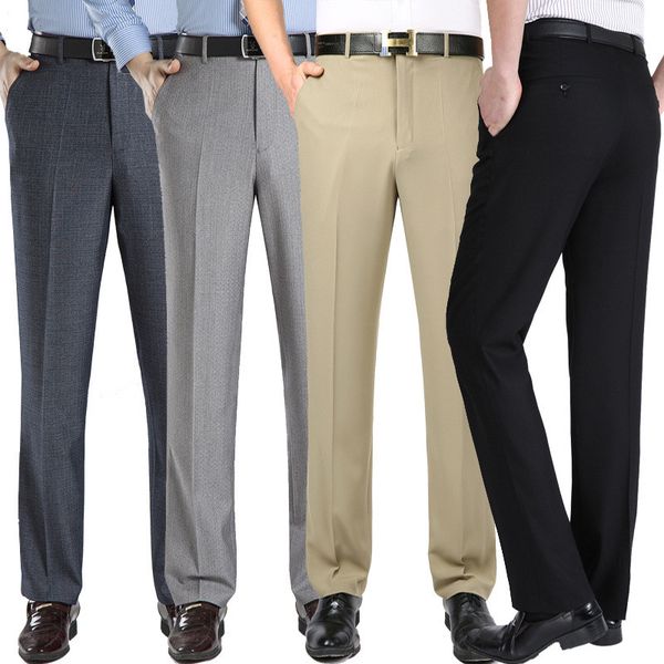 

2019 summer men's trousers thin men's business trousers black dress to work more size 29-42 44