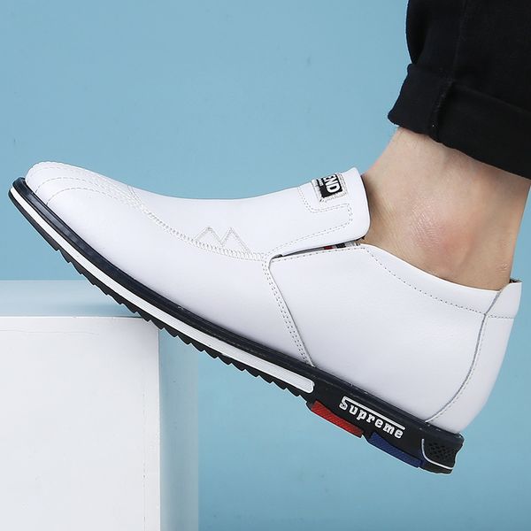

men's casual shoes invisible height increase men's shoes non-slip wear-resistant low to help leather casual men a221, Black