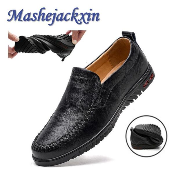 

mashejackxin comfortable loafers casual mens genuine leather shoes moccasins anti slip durable male shoes black driving shoess