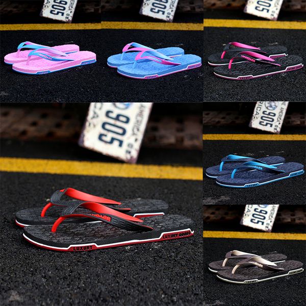 

shoes for men & women sandals and slippers summer tide brand flip flops fashion casual non-slip wear-resistant outdoor beach shoes, Black