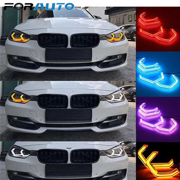 

forauto 4pcs m4 style car angel eyes rgb multi-color smd led light for e90 e92 e93 e60 f30 f35 e53 f10 x6 m3 m4