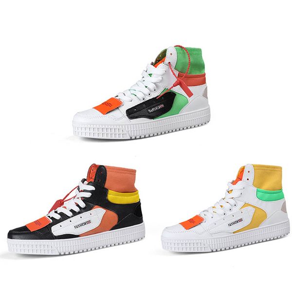

mid leather canvas splice women mens casual shoes fashion designer platform shoes green white black coffee orange designer sneakers 36-45, White;red