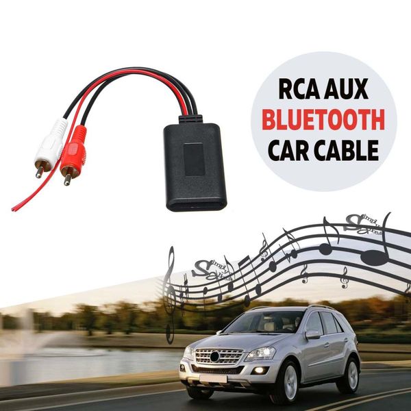 

2 rca aux in car bluetooth wireless connection adapter for stereo music audio input wireless aux cable universal for truck auto