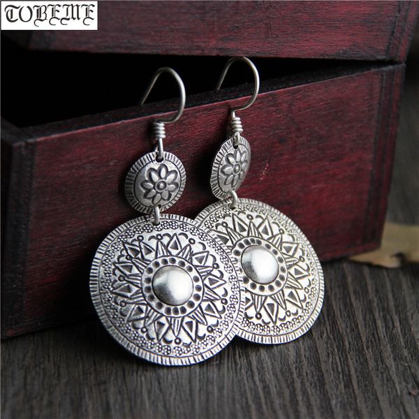 

handcrafted 100% 925 silver flower earrings thailand silver women earrings pure bohemia drop lucky symbol