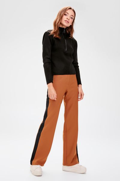

trendyol ribbon detail pants twoaw20pl0059, Black;white