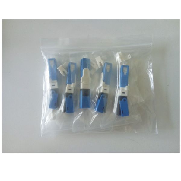

100 pcs embedded upc/apc fiber optic fast connector esc250d ftth fiber optic sc quick connector adapter field assembly