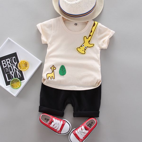 

summer newborn baby boy clothes outfits sets casual sports suits for infant baby boy pullovers + shorts suits clothing sets, White