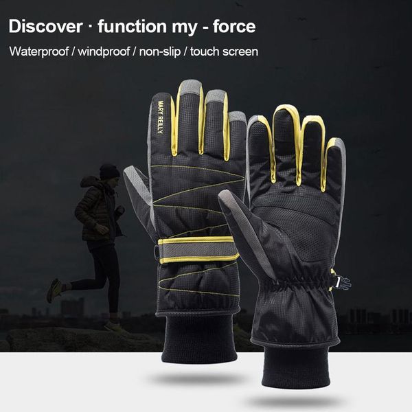 

ski gloves men's winter touch screen waterproof windproof riding motorcycle cold plush cotton thickened gloves ski skiing
