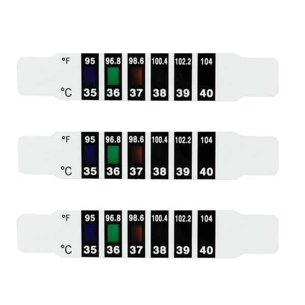 

200 pcs flexible reusable infant fever check strip body child kids toddler forehead change color temperature test strip8367495