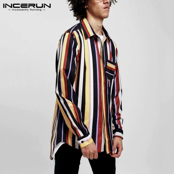 

incerun men colorful printed shirts casual lapel floral shirt summer vocation hawaiian beach blouse party club streetwear camisa, White;black
