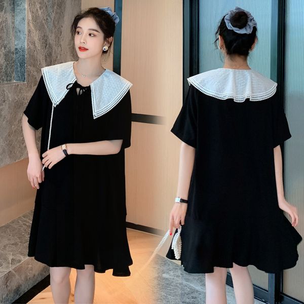 

maternity dresses 0850# dress summer short sleeve easy matching loose stylish for pregnant women mom, White