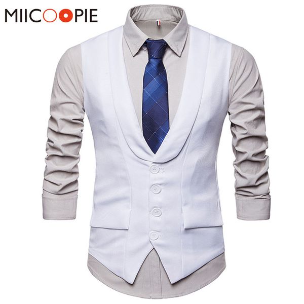 

dress vests for men formal wedding v-neck single-breasted slim fit waistcoat gilet men vest sleeveless business chaleco hombre, Black;white