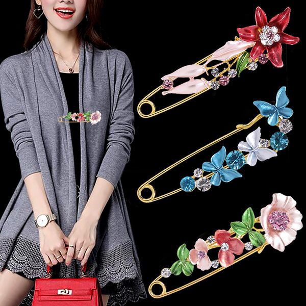 

high-end flower brooch wedding dress pin silk scarf, Silver