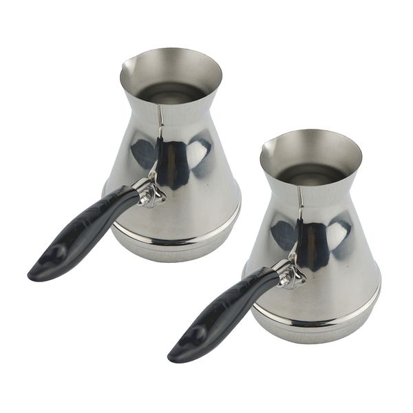 

2 шт турецкий кофейник кофе эспрессо графин графин масло грелка турке, из нержавеющей стали молоко грелка, масло плавильный котел, 350мл