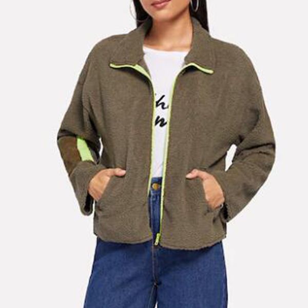

fashion women's autumn solid zipper long sleeve coat jacket parka outwear cardigan coat moletom feminino inverno, Black;brown