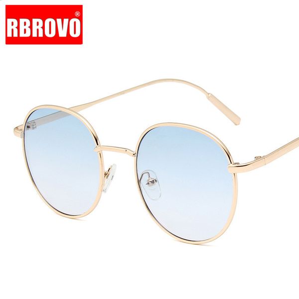 

rbrovo 2020 round ocean lens sunglasses women brand designer large frame mirror sunglasses alloy feminino uv400, White;black