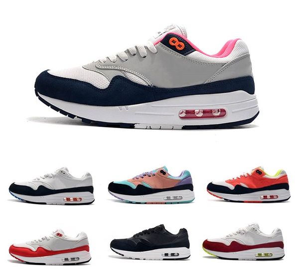 

2020 classic 1 one men women outdoor running shoes triple black white red sports trainers mens cushion surface breathable sneakers 36-45