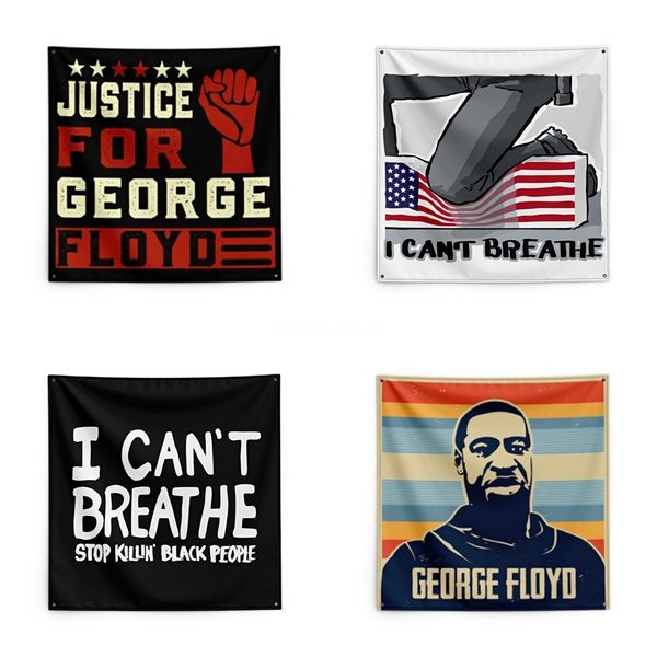 

150*150cm i cant breathe blanket trump printing tapestry black lives matter household wall banner #qa31556