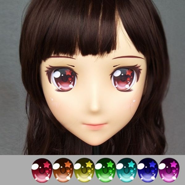 

dm-eye48) resin japan anime role play cos kigurumi cosplay mask lolita crossdressing bjd masks custom eyes, Black;red