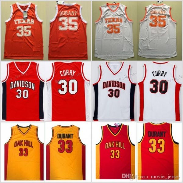 Mens Davidson Wildcat Stephen Curry Jersey Texas Longhorns Kevin Durant Mohamed Bamba NCAA College Basketball Oak Hill High School