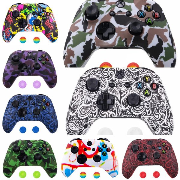 

yndo9 case storm thunder patterned faceplate front housing shell x replacement part for xbox one green & one s controller (model 1708
