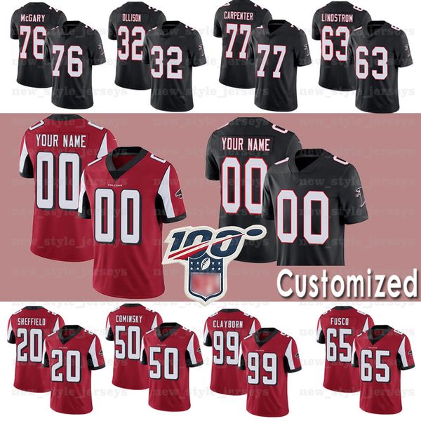 

Customized Atlanta Mren Falcon Jersey 63 Chris Lindstrom 45 Deion Jones 76 Kaleb McGary 20 Kendall Sheffield 50 John Cominsky Jerseys