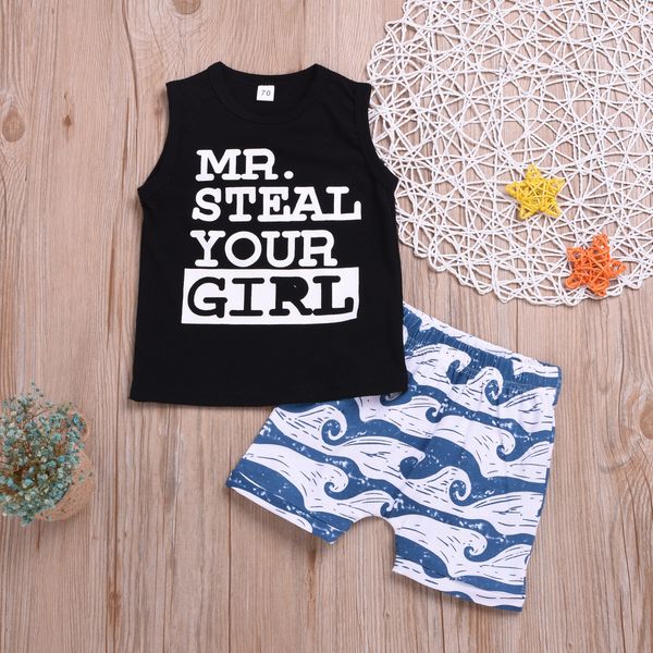 

baby designer clothing boys kids summer t-shirt letter wave print short sets 2019 new luxury tracksuits fashion letter casual, White