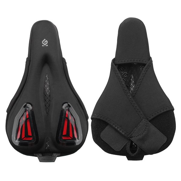 BIKIGHT Memory Foam da bicicleta da bicicleta Saddle Seat Cover almofada macia respirável ciclismo MTB Road Bike Saddle Cover - Black Red