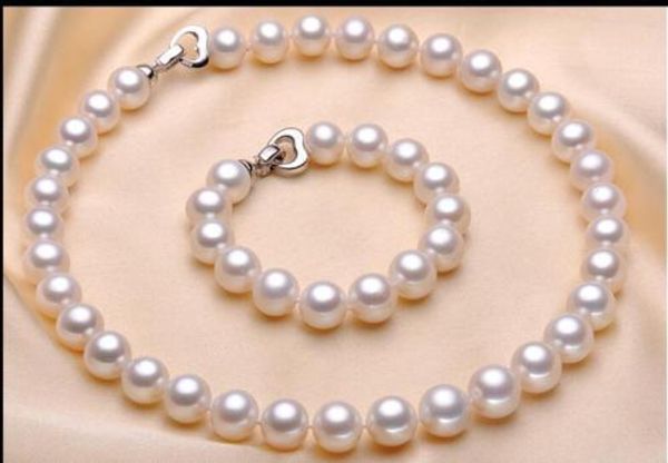 

gorgeous 12-13mm south sea white pearl necklace 18"bracelet 7.5-8, Black