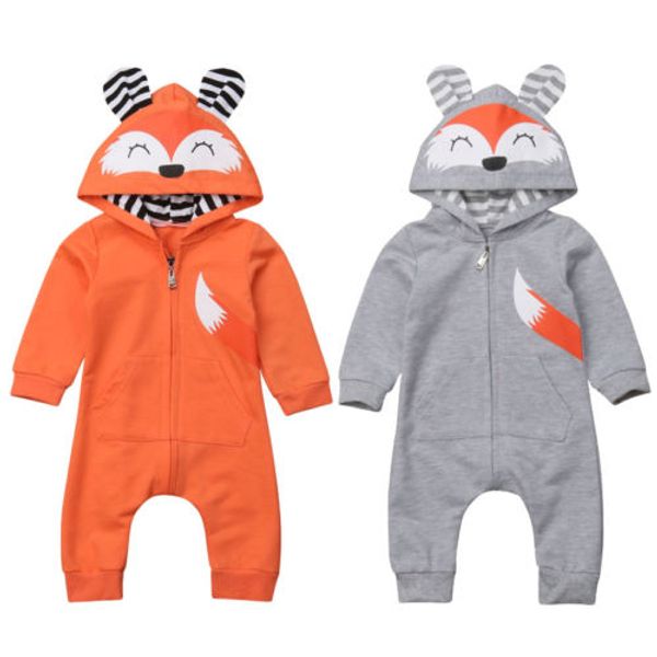 

Emmababy 2019 Newborn Baby Boy Girl 3D Ear Zipper Romper Jumpsuit Winter Outfit Clothes