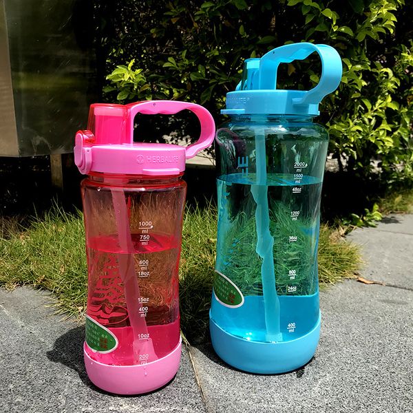 

gallon water bottle 1l 2l large capacity kettle gift outdoor sports cup portable outdoors rock climbing mountaineering kettle with scale