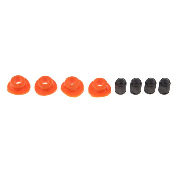 

8 set valve cap wheel tire stem air set black & orange