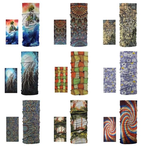 

scarf geometric dustproof magic tube scarf soft elastic polyester material sports fitness headband wrist strap, Blue;gray