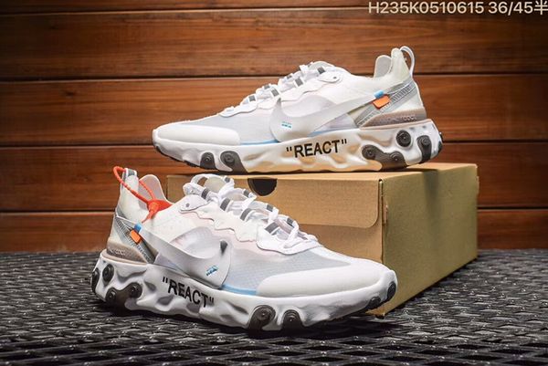 

Undercover x upcoming react element 87 pack white neaker brand men women trainer men women de igner running hoe zapato 2019 new