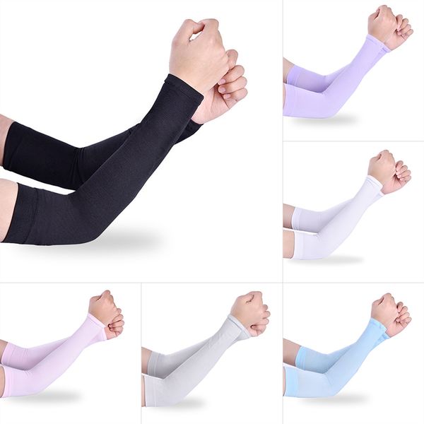 

2 pairs sun uv protection arm cooling sleeve warmers cuffs with thumb holes for outdoor cycling ac889