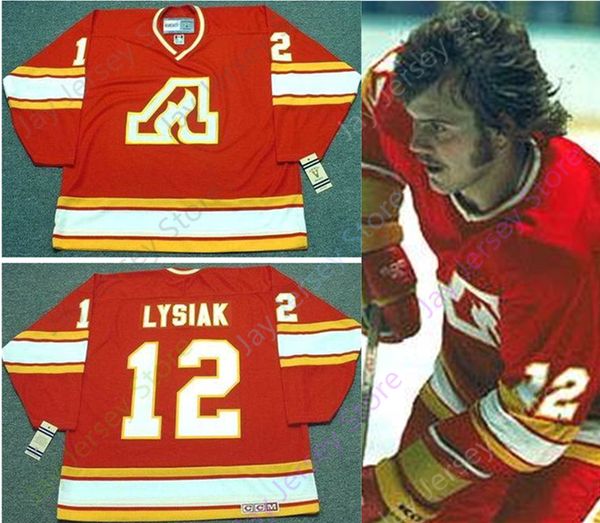 

CustomTOM LYSIAK Atlanta Flames 1977 CCM Vintage Throwback Away Hockey Jersey
