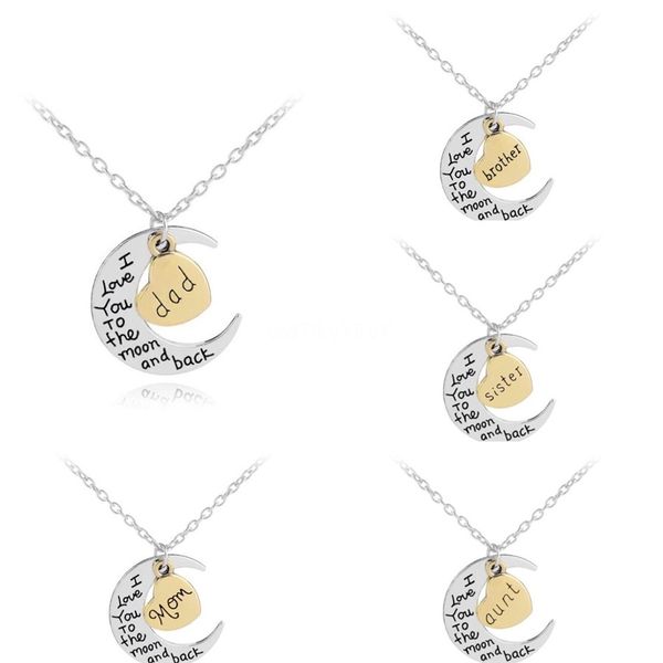 

glow in the dark jewelry подвеска светящийся письмо ожерелье tree of life big little sister навсегда член семьи ожерелье для женщин # 434, Silver