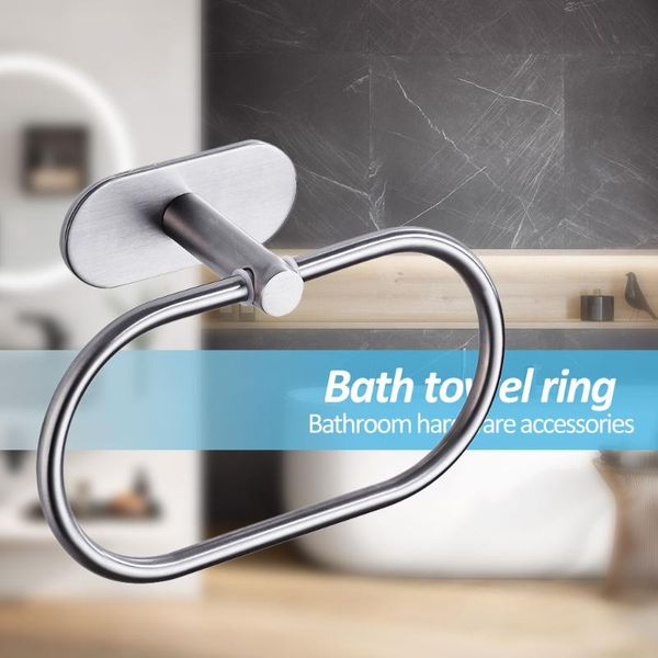 

bathroom towel holder stainless steel towel ring holder hanger wall-mounted round rings home l bathroom accessory