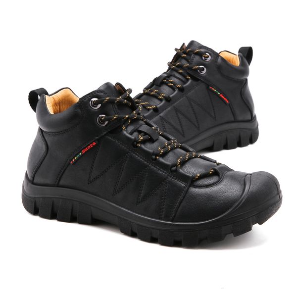 

866 boots men winter 2019 genuine leather handmade brand warmest winter men shoes #bg1568, Black