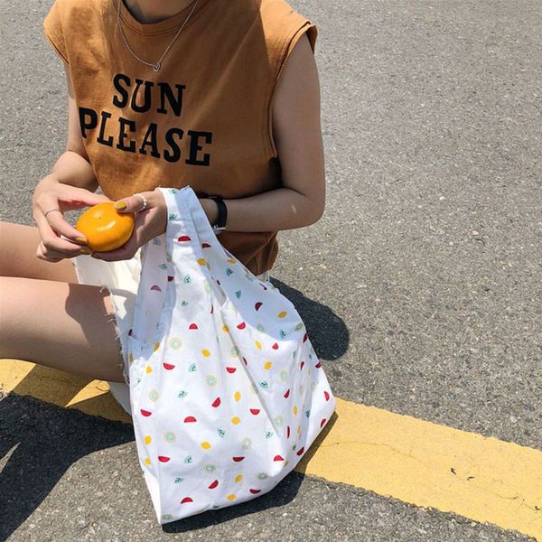

2019 reusable shopping bags large foldable eco grocery bag storage pouch tote handbag