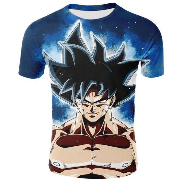 

dressing2020 dragon ball z ultra instinct god son goku super saiyan мужская футболка 3d printed summer o-образным вырезом повседневная забав, White;black