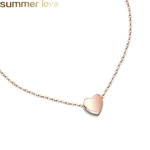 

little blank slider heart pendant stainless steel small round necklace engravable memorial by own jewelry for women wholesale dropshipping, Silver